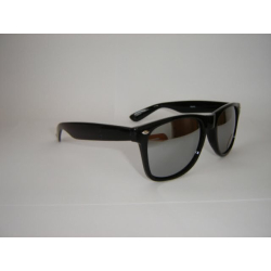 Ochelari de soare Wayfarer negri cu lentile oglinda