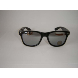 Ochelari de soare Wayfarer negri cu lentile oglinda